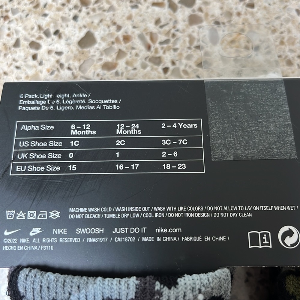 Nike boys 6 pack ankle socks - Picture 7 of 9